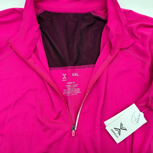 Xersion Women's Fuchsia Pink Long Sleeve Quarter-Zip Pullover Size M XXL - Picture 10 of 10